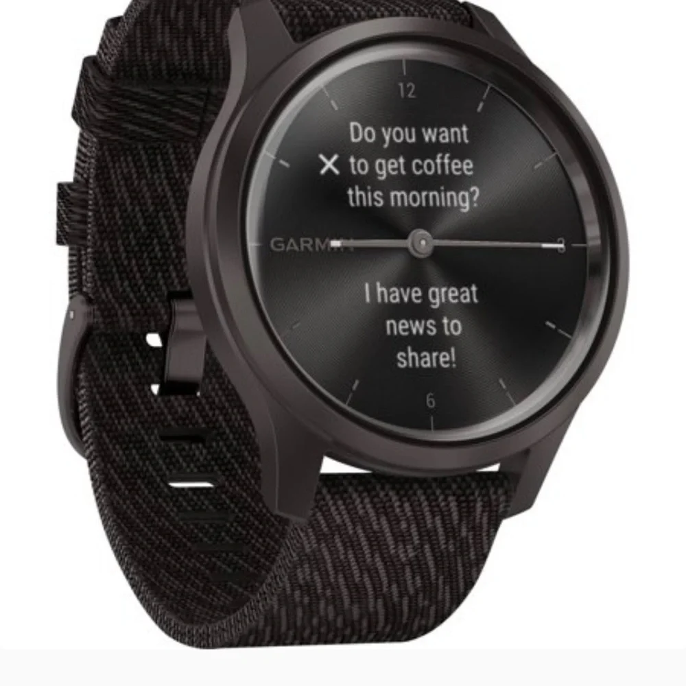 Garmin Unisex Vivomove 3 Style Black Nylon Strap Smart Watch 24.1mm